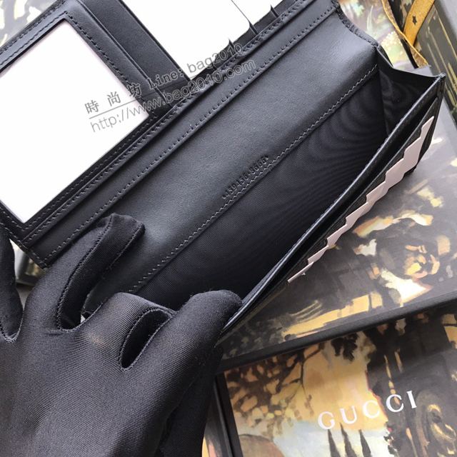 Gucci包 古馳錢包 459456黑pvc黑蛇 珊瑚蛇印花 高端品質男士西裝夾 Gucci男錢包  gudj1292